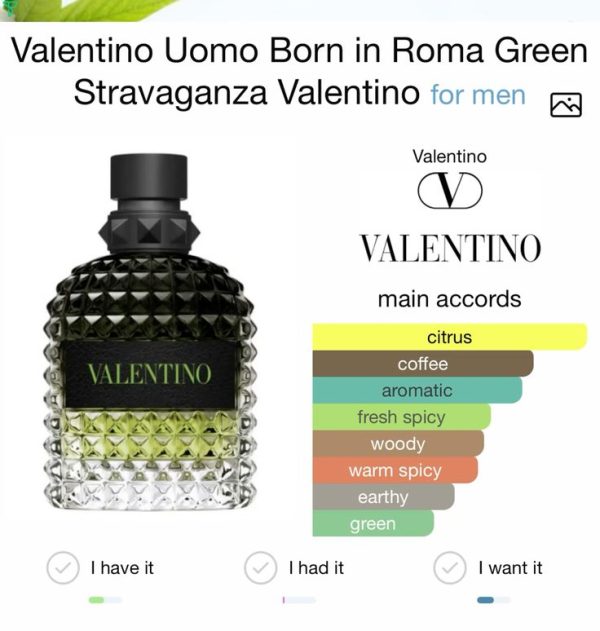 عطر مستر کوالیتی ولنتینو یومو بورن این روما گرین Valentino Uomo Born in Roma Green